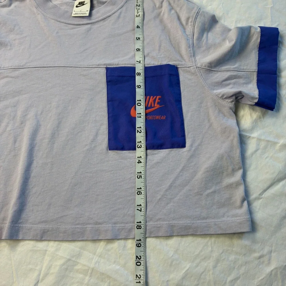Nike Sportswear Womens Colorblock Pocket Crop Top Tee S Boxy Streetwear Sporty
